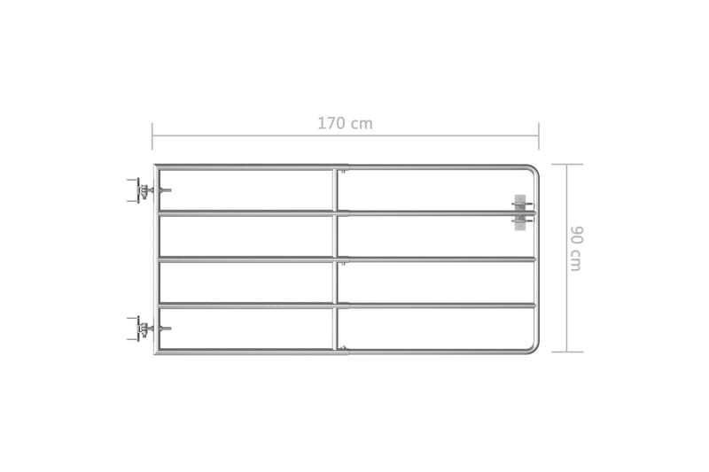 markport 5 dele (95-170)x90 cm stål sølvfarvet - Sølv - Hus & renovering - Indsynsbeskyttelse & indhegning - Låge