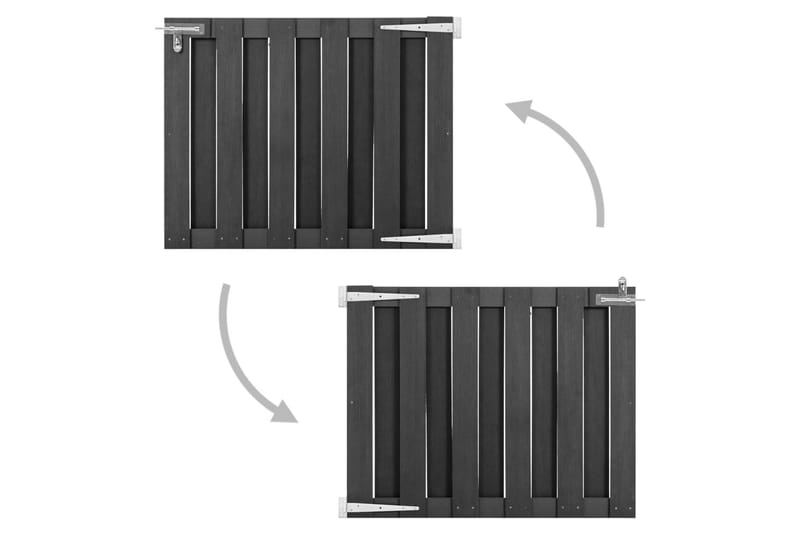 havelåge 100 x 80 cm WPC grå - Grå - Hus & renovering - Indsynsbeskyttelse & indhegning - Låge