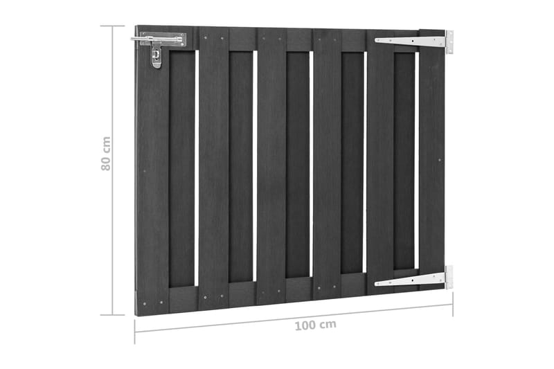 havelåge 100 x 80 cm WPC grå - Grå - Hus & renovering - Indsynsbeskyttelse & indhegning - Låge