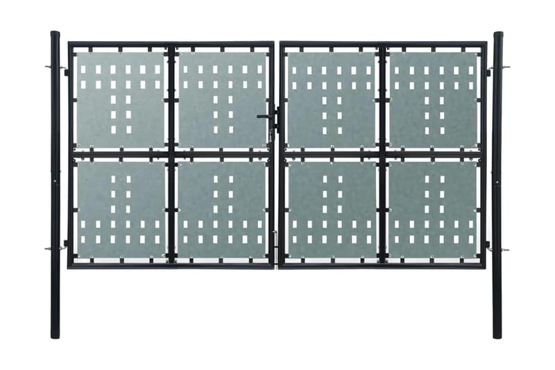 hegnslåge dobbeltdør sort 300 x 200 cm - Sort - Låge udendørs - Trælåge