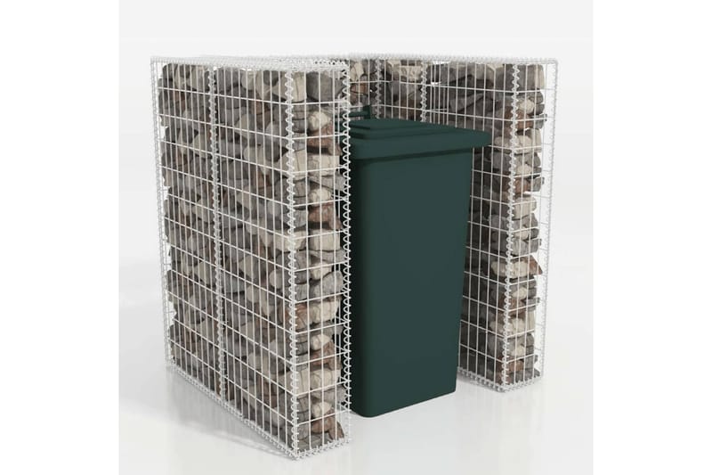 afskærmning til affaldsbeholder gabion stål 100x100x120 cm - Sølv - Gabion