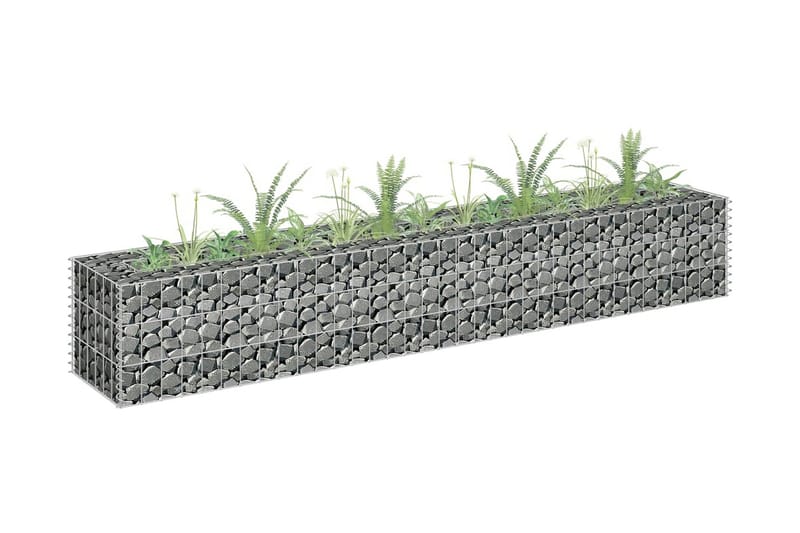 gabion-højbed 180x30x30 cm galvaniseret stål - Sølv - Hus & renovering - Indsynsbeskyttelse & indhegning - Mur
