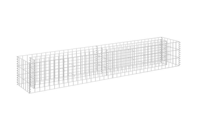 gabion-højbed 180x30x30 cm galvaniseret stål - Sølv - Hus & renovering - Indsynsbeskyttelse & indhegning - Mur