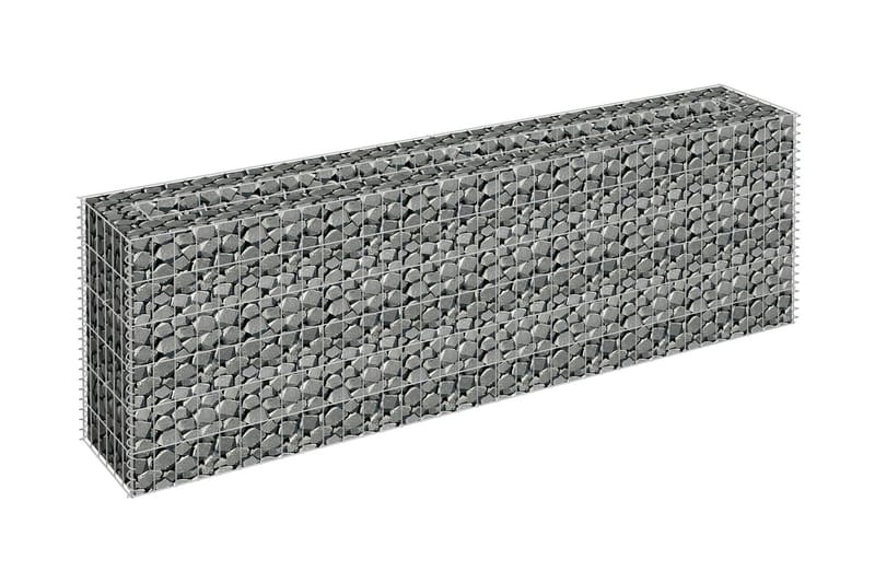 gabion-højbed 180x30x60 cm galvaniseret stål - Sølv - Hus & renovering - Indsynsbeskyttelse & indhegning - Mur