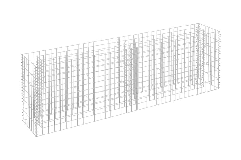 gabion-højbed 180x30x60 cm galvaniseret stål - Sølv - Hus & renovering - Indsynsbeskyttelse & indhegning - Mur