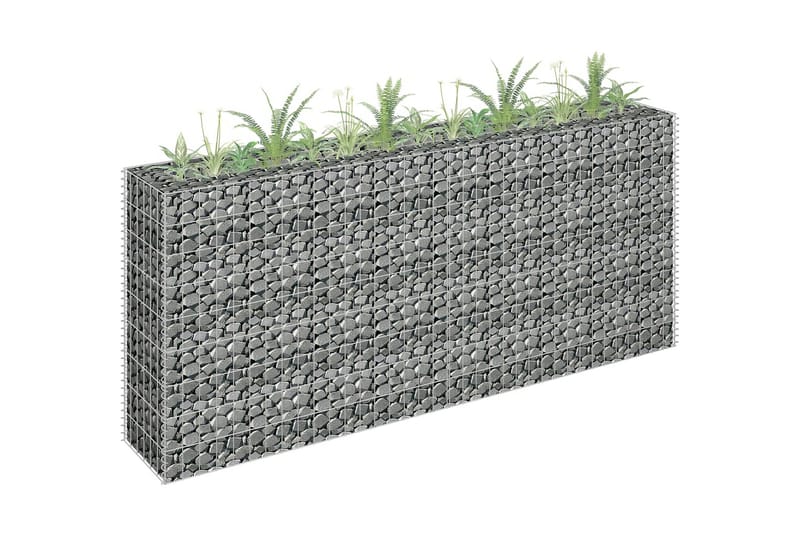 gabion-højbed 180x30x90 cm galvaniseret stål - Sølv - Hus & renovering - Indsynsbeskyttelse & indhegning - Mur