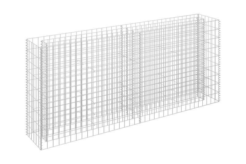 gabion-højbed 180x30x90 cm galvaniseret stål - Sølv - Hus & renovering - Indsynsbeskyttelse & indhegning - Mur