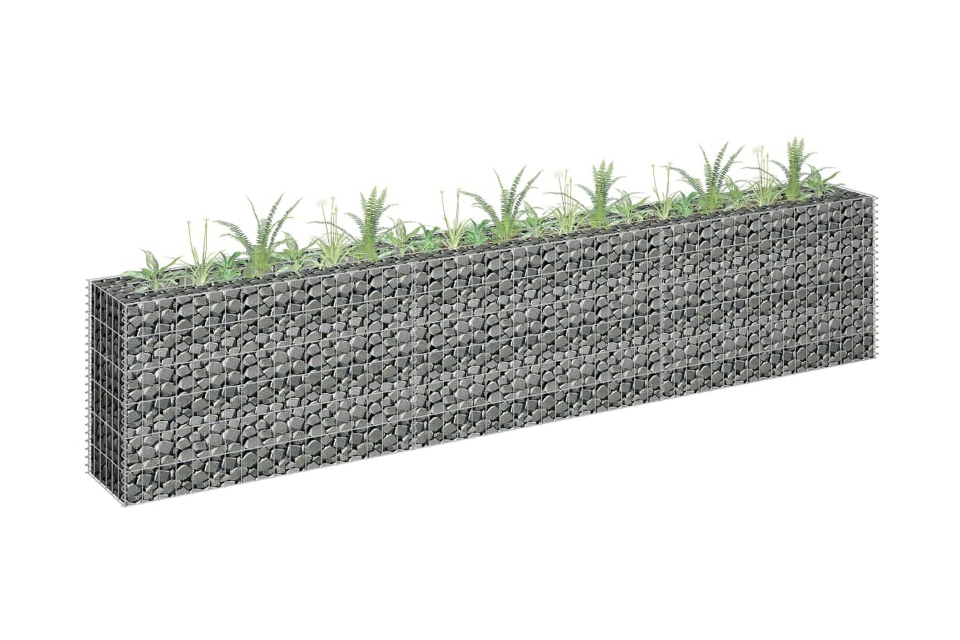 gabion-højbed 270x30x60 cm galvaniseret stål - Sølv - Hus & renovering - Indsynsbeskyttelse & indhegning - Mur