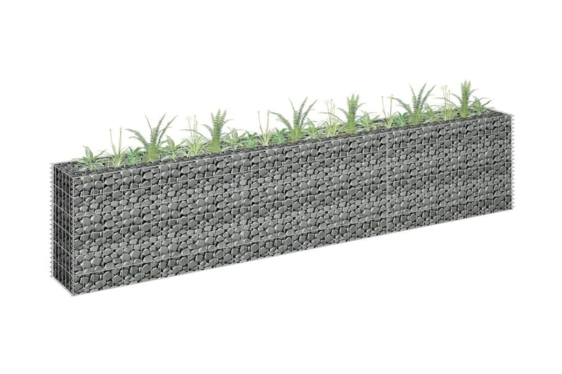 gabion-højbed 270x30x60 cm galvaniseret stål - Sølv - Hus & renovering - Indsynsbeskyttelse & indhegning - Mur