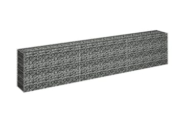gabion-højbed 270x30x60 cm galvaniseret stål - Sølv - Hus & renovering - Indsynsbeskyttelse & indhegning - Mur