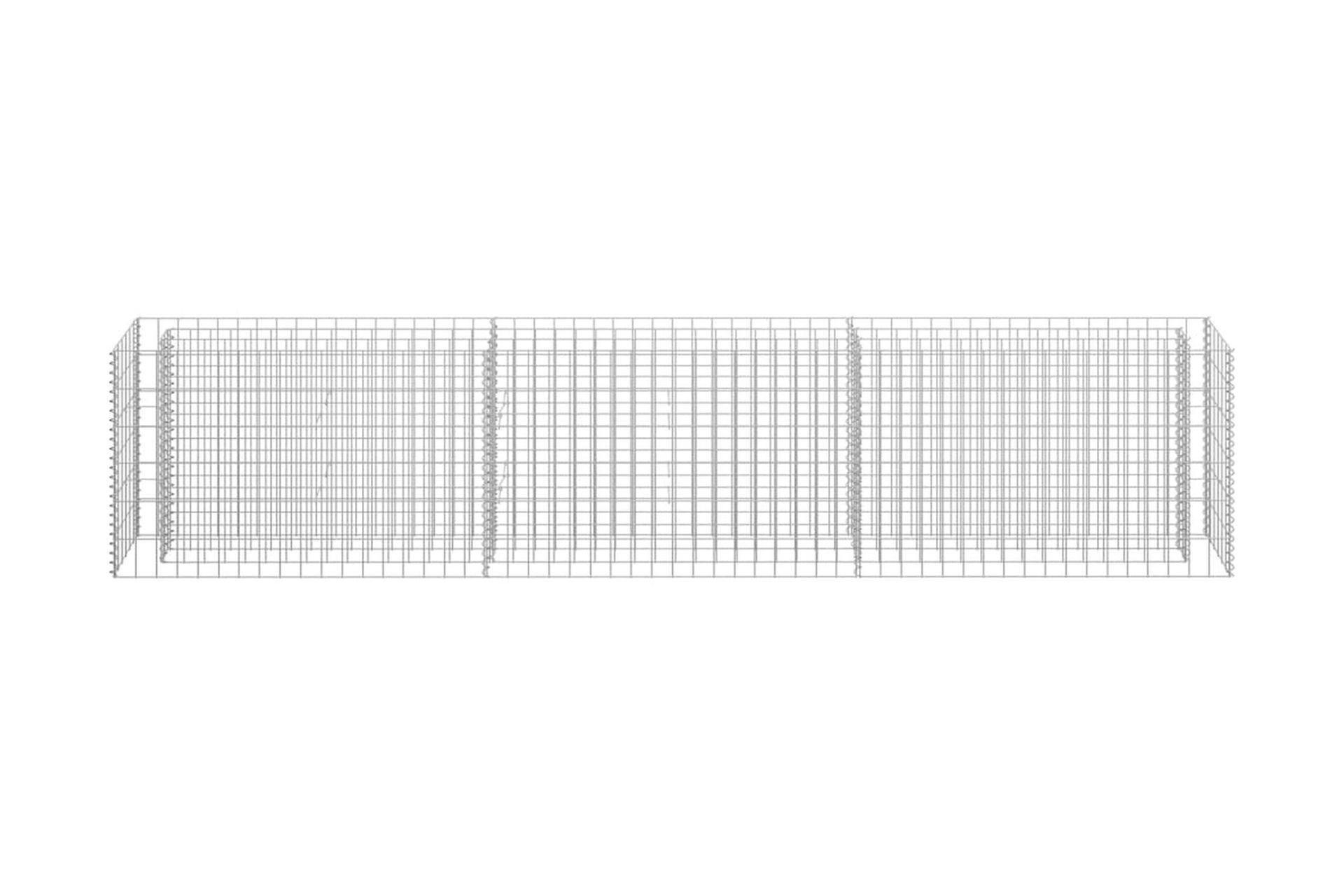 gabion-højbed 270x30x60 cm galvaniseret stål - Sølv - Hus & renovering - Indsynsbeskyttelse & indhegning - Mur