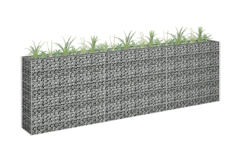 gabion-højbed 270x30x90 cm galvaniseret stål - Sølv - Hus & renovering - Indsynsbeskyttelse & indhegning - Mur