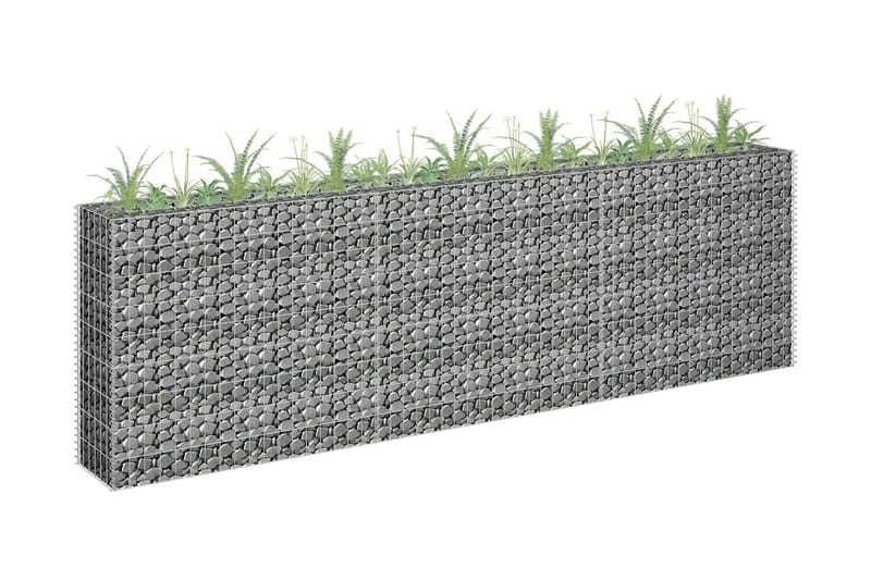 gabion-højbed 270x30x90 cm galvaniseret stål - Sølv - Gabion