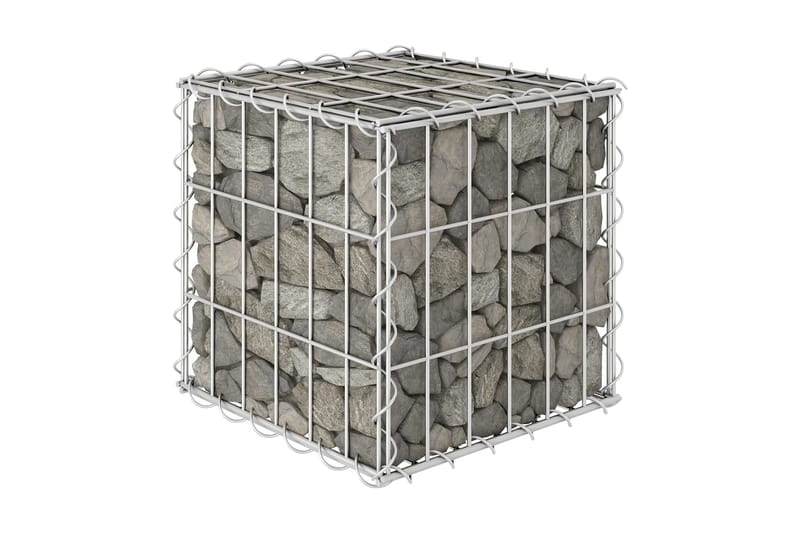 gabion-højbed 30x30x30 cm kubeformet stål - Sølv - Hus & renovering - Indsynsbeskyttelse & indhegning - Mur