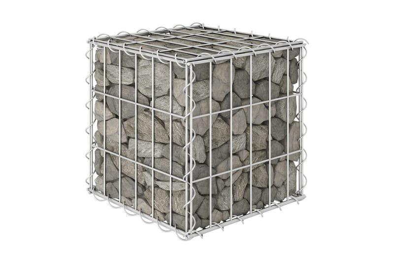gabion-højbed 30x30x30 cm kubeformet stål - Sølv - Gabion
