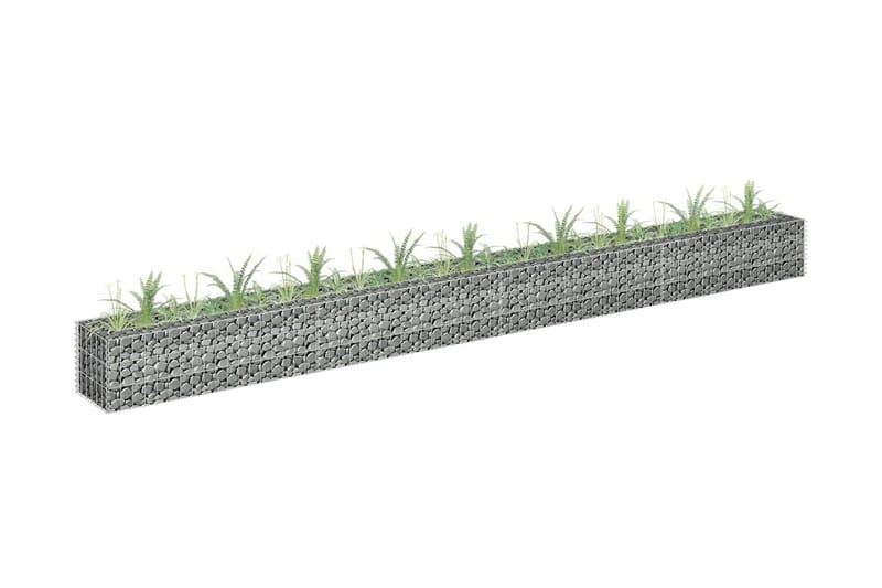 gabion-højbed 360x30x30 cm galvaniseret stål - Sølv - Hus & renovering - Indsynsbeskyttelse & indhegning - Mur