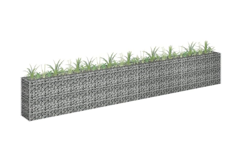 gabion-højbed 360x30x60 cm galvaniseret stål - Sølv - Hus & renovering - Indsynsbeskyttelse & indhegning - Mur