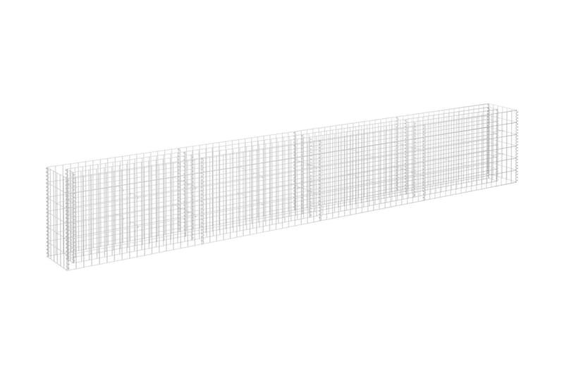 gabion-højbed 360x30x60 cm galvaniseret stål - Sølv - Hus & renovering - Indsynsbeskyttelse & indhegning - Mur