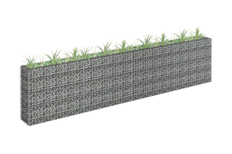 gabion-højbed 360x30x90 cm galvaniseret stål - Sølv - Hus & renovering - Indsynsbeskyttelse & indhegning - Mur