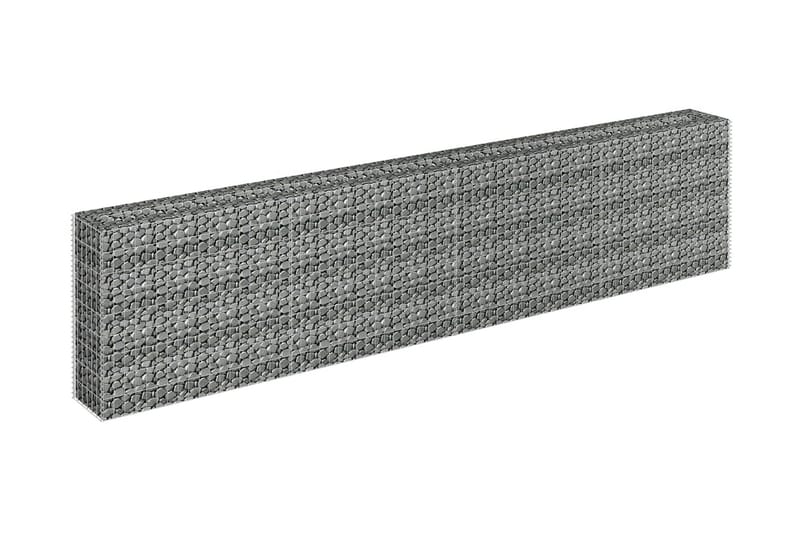 gabion-højbed 360x30x90 cm galvaniseret stål - Sølv - Hus & renovering - Indsynsbeskyttelse & indhegning - Mur