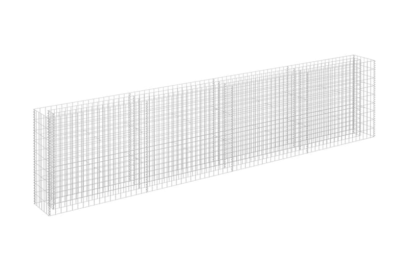 gabion-højbed 360x30x90 cm galvaniseret stål - Sølv - Hus & renovering - Indsynsbeskyttelse & indhegning - Mur
