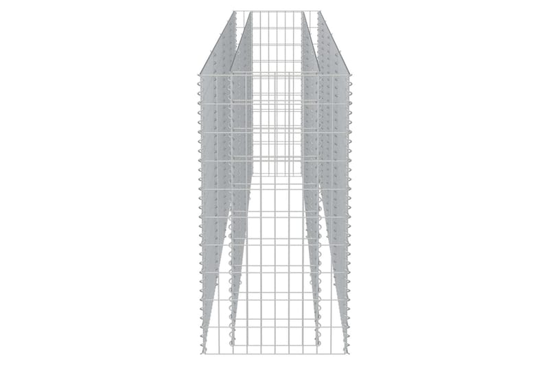 gabion-højbed 360x50x100 cm galvaniseret stål - Sølv - Gabion