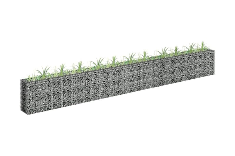 gabion-højbed 450x30x60 cm galvaniseret stål - Sølv - Hus & renovering - Indsynsbeskyttelse & indhegning - Mur