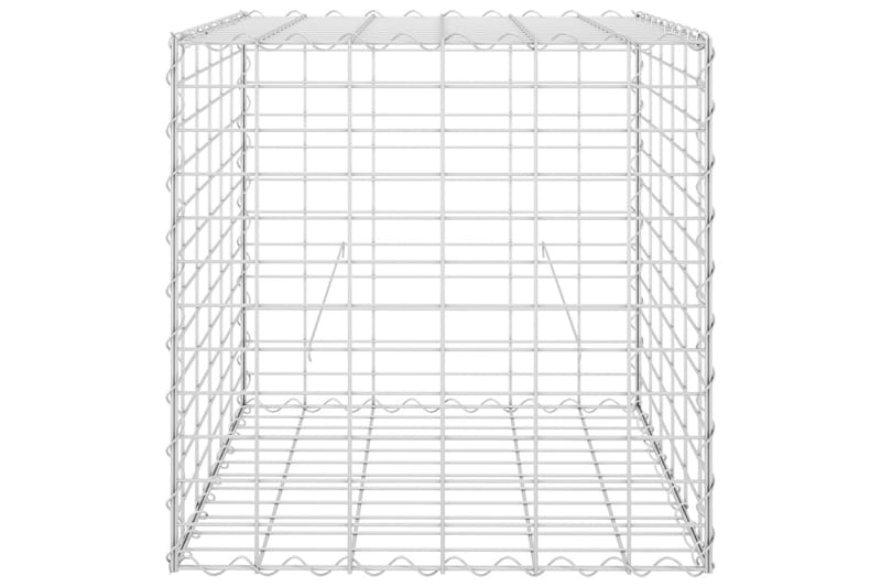 gabion-højbed 60x60x60 cm kubeformet stål - Sølv - Hus & renovering - Indsynsbeskyttelse & indhegning - Mur