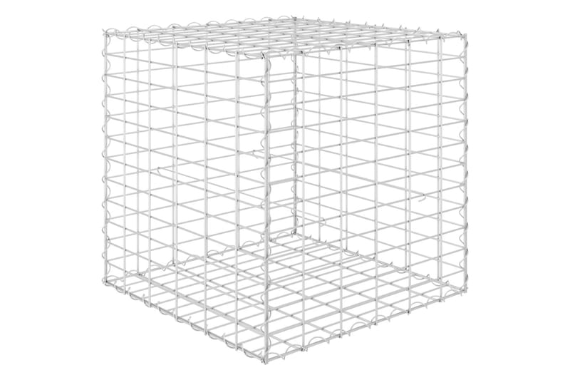 gabion-højbed 60x60x60 cm kubeformet stål - Sølv - Hus & renovering - Indsynsbeskyttelse & indhegning - Mur