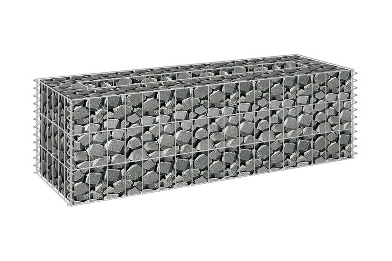 gabion-højbed 90x30x30 cm galvaniseret stål - Sølv - Hus & renovering - Indsynsbeskyttelse & indhegning - Mur