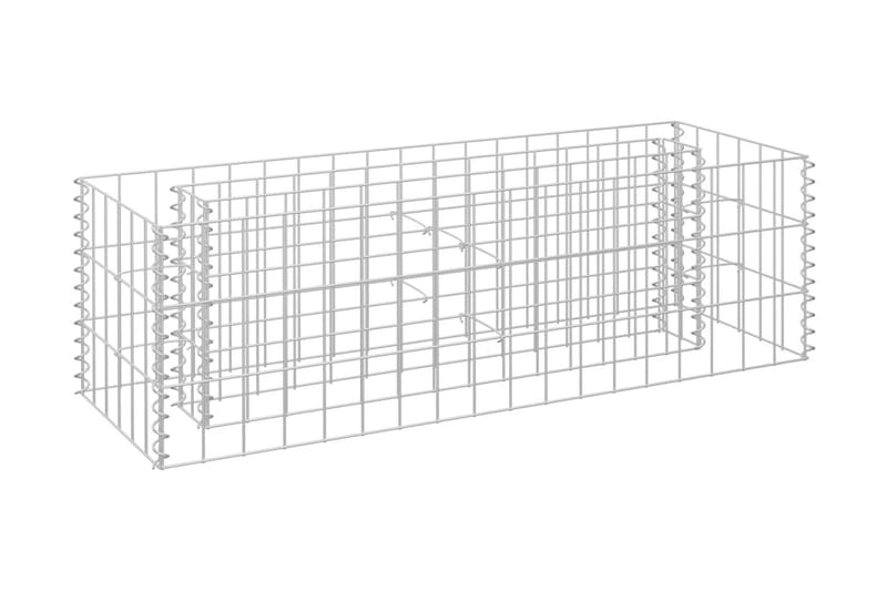 gabion-højbed 90x30x30 cm galvaniseret stål - Sølv - Hus & renovering - Indsynsbeskyttelse & indhegning - Mur