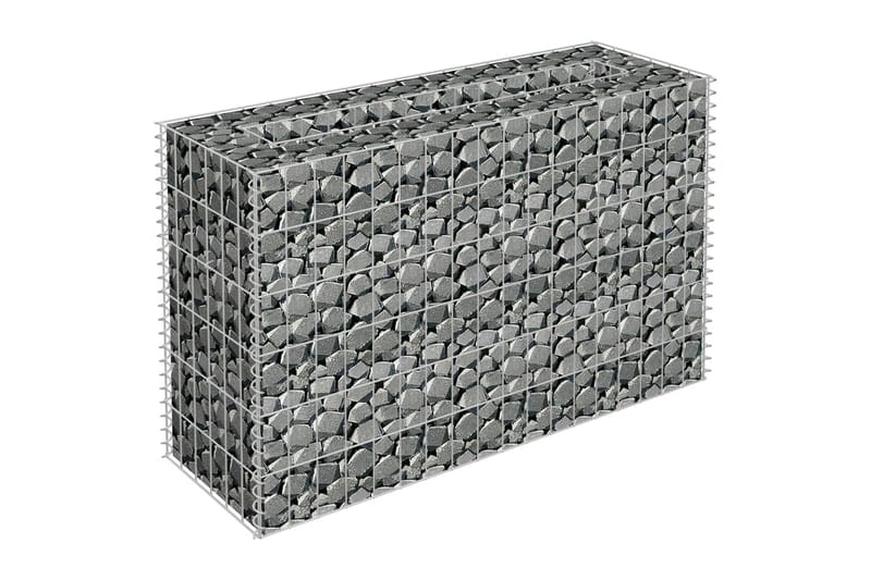 gabion-højbed 90x30x60 cm galvaniseret stål - Sølv - Hus & renovering - Indsynsbeskyttelse & indhegning - Mur