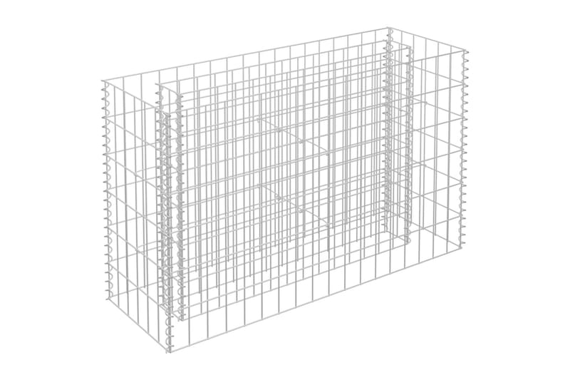 gabion-højbed 90x30x60 cm galvaniseret stål - Sølv - Hus & renovering - Indsynsbeskyttelse & indhegning - Mur