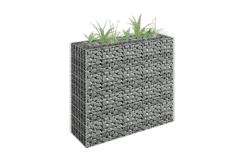 gabion-højbed 90x30x90 cm galvaniseret stål - Sølv - Gabion