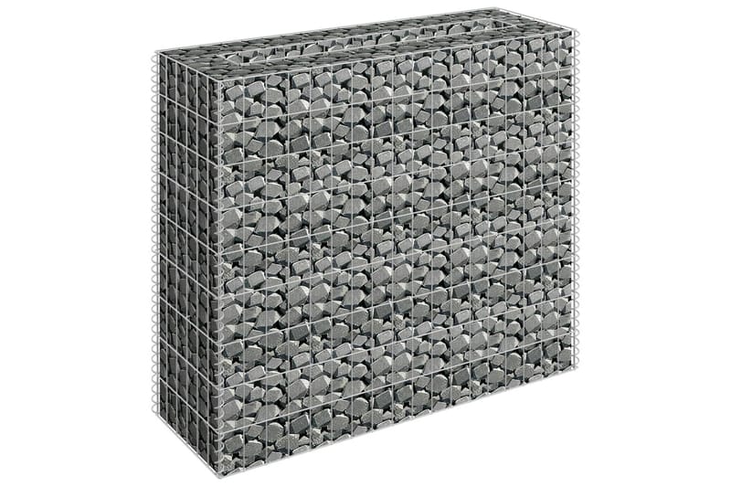 gabion-højbed 90x30x90 cm galvaniseret stål - Sølv - Gabion