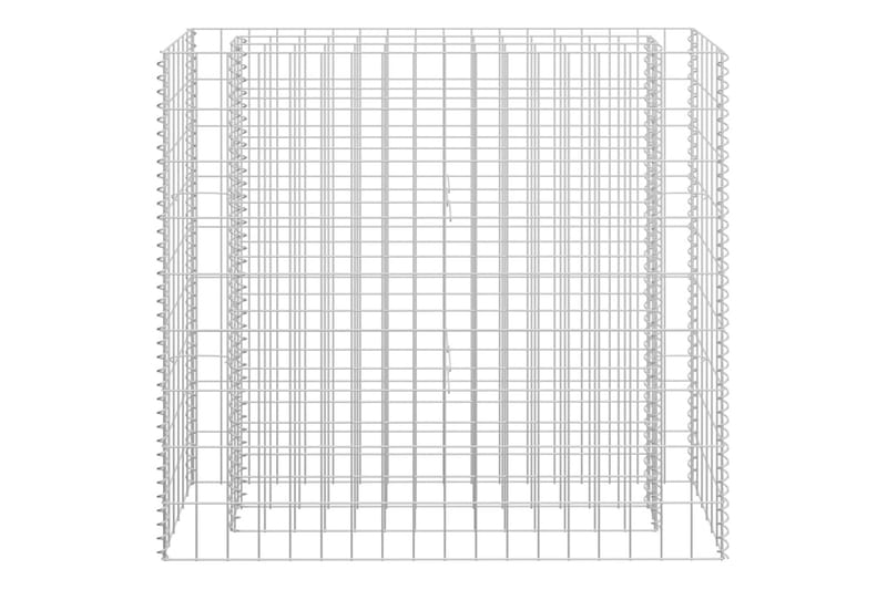 gabion-højbed 90x30x90 cm galvaniseret stål - Sølv - Gabion