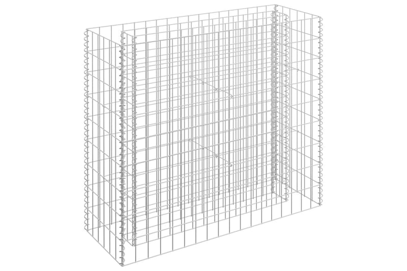 gabion-højbed 90x30x90 cm galvaniseret stål - Sølv - Gabion