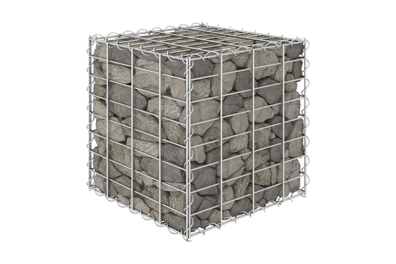 gabion-plantekasse 40x40x40 cm kubeformet stål - Sølv - Gabion