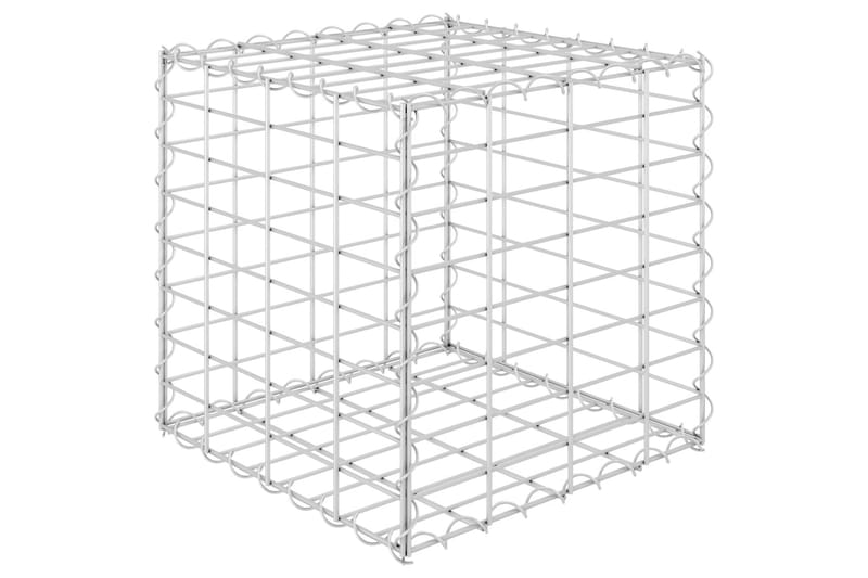 gabion-plantekasse 40x40x40 cm kubeformet stål - Sølv - Hus & renovering - Indsynsbeskyttelse & indhegning - Mur