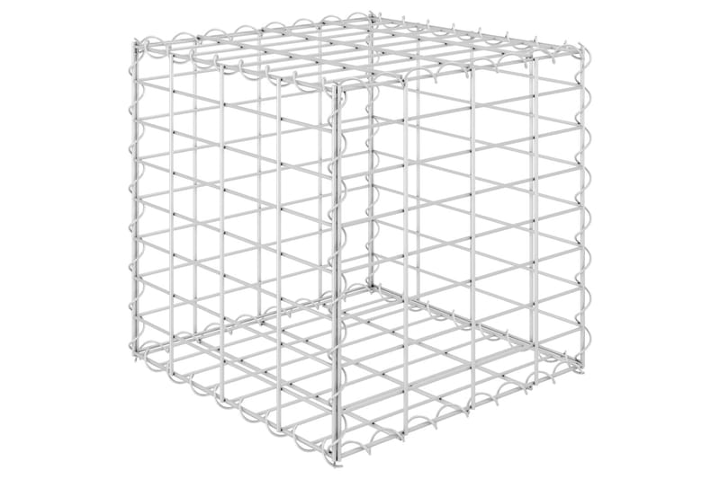 gabion-plantekasse 40x40x40 cm kubeformet stål - Sølv - Gabion
