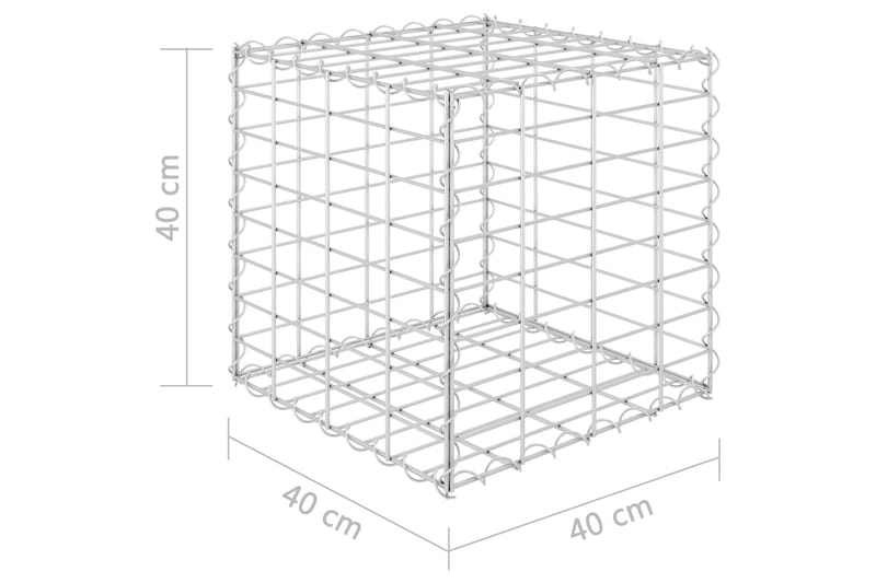 gabion-plantekasse 40x40x40 cm kubeformet stål - Sølv - Gabion
