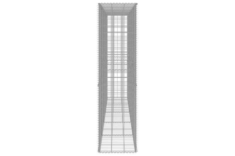 gabionvæg med dæksler galvaniseret stål 300 x 50 x 200 cm - Sølv - Hus & renovering - Indsynsbeskyttelse & indhegning - Mur