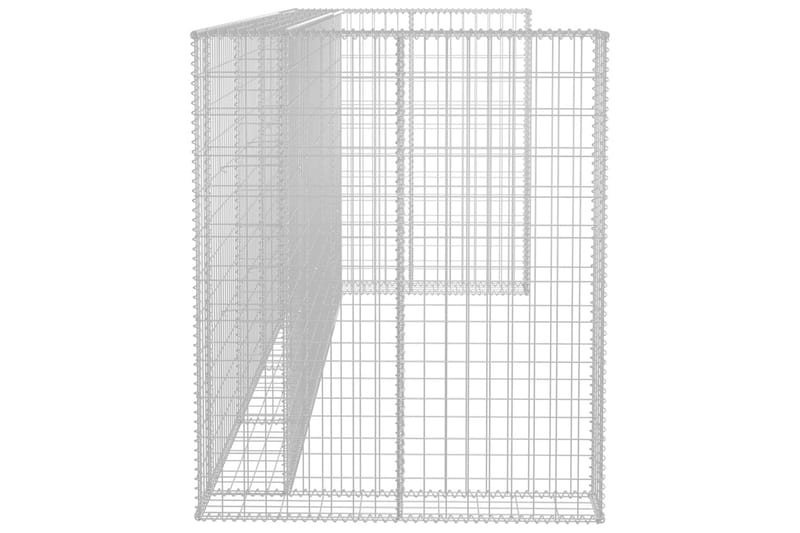 gabionvæg til affaldsspand 320x100x120 cm galvaniseret stål - Sølv - Hus & renovering - Indsynsbeskyttelse & indhegning - Mur