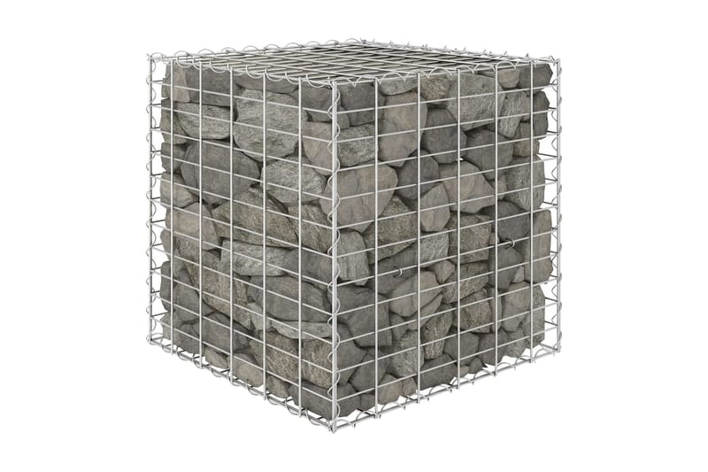 gabion-højbed 60x60x60 cm kubeformet stål - Sølv - Gabion