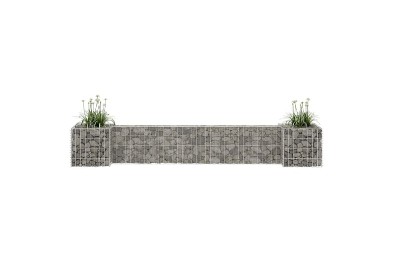 H-formet gabion-plantekasse 260x40x40 cm stål - Sølv - Hus & renovering - Indsynsbeskyttelse & indhegning - Mur