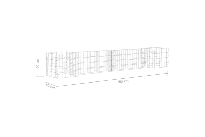 H-formet gabion-plantekasse 260x40x40 cm stål - Sølv - Hus & renovering - Indsynsbeskyttelse & indhegning - Mur