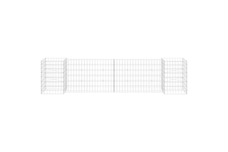 H-formet gabion-plantekasse 260x40x60 cm stål - Sølv - Hus & renovering - Indsynsbeskyttelse & indhegning - Mur