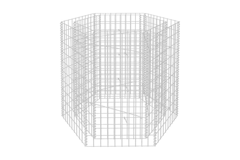 sekskantet gabion-højbed 100x90x100 cm - Sølv - Gabion