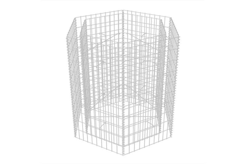 sekskantet gabion-højbed 100x90x100 cm - Sølv - Gabion