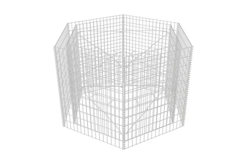 sekskantet gabion-højbed 160x134x100 cm - Sølv - Gabion
